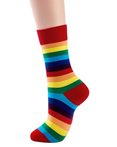 Image of Century Star Retro Striped Novelty Socks For Women Vintage Casual Crew Socks Sporty Calf Socks Cotton Socks Women