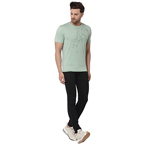 Image of Red Tape Men Pastel Green Round Neck T-Shirt