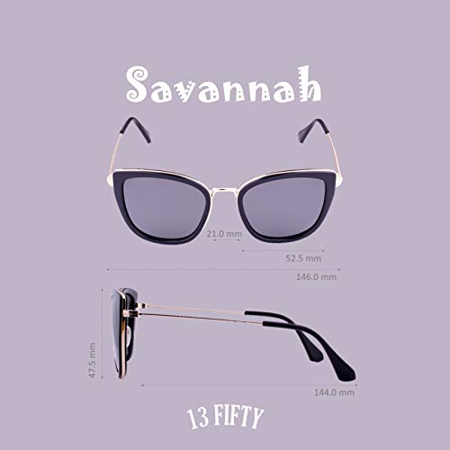 13Fifty Savannah Polarized Cateye Retro Women's Sunglasses- Multiple Options3