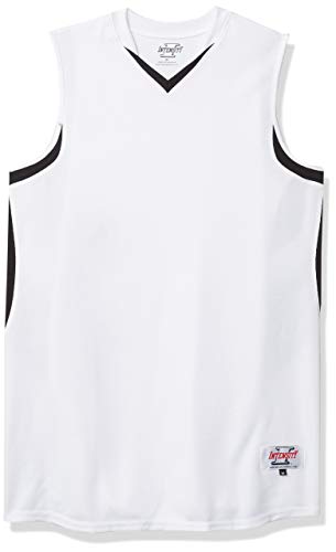 Intensity Men's Weave Basketball Jersey, White/Black, XX-Large