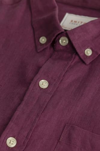 Image of SNITCH Aurelio Magenta Plain Linen Shirts