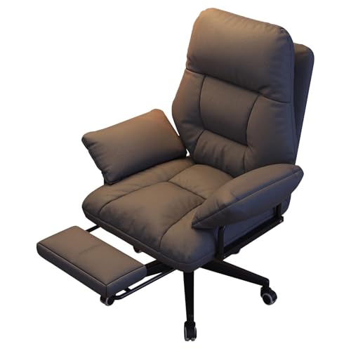 Despacho Silla de Oficina Ergonómica con Reposapiés Cómoda Silla de Escritorio para Computadora con Respaldo Alto y Brazos Silla Reclinable de Ajustable Sofá Perezoso para Dormitorio Ordenador
