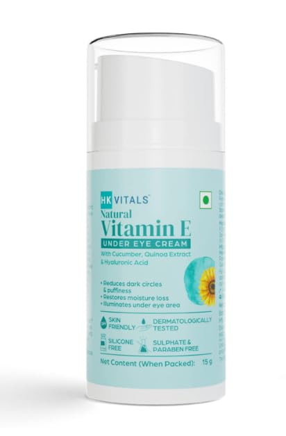 HK VITALS by HealthKart Vitamin E Under Eye Cream for Dark Circles for Women & Men, Reduces Puffiness, Restores Moisture Loss, & Illuminates Under Eye Area, All Skin Types, 15 g-image-34