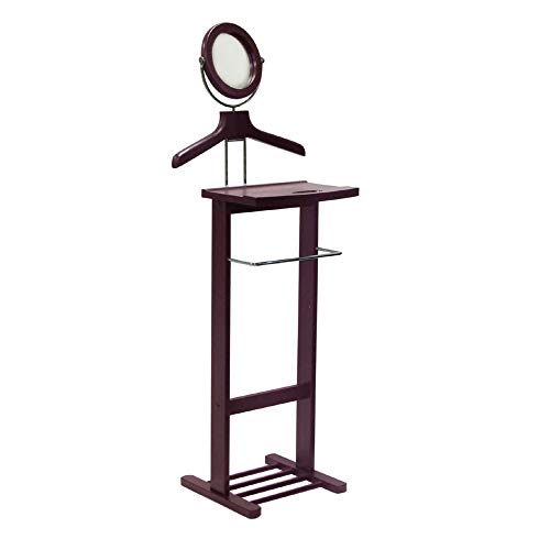 Contemporary Home Living 55.5” Espresso Dark Brown Wooden Carson Valet Stand