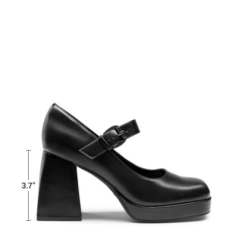 Image of DREAM PAIRS Women's High Chunky Platform Closed Toe Mary Jane Block Heels Square Toe Strappy Dress Wedding Party Pumps Shoes