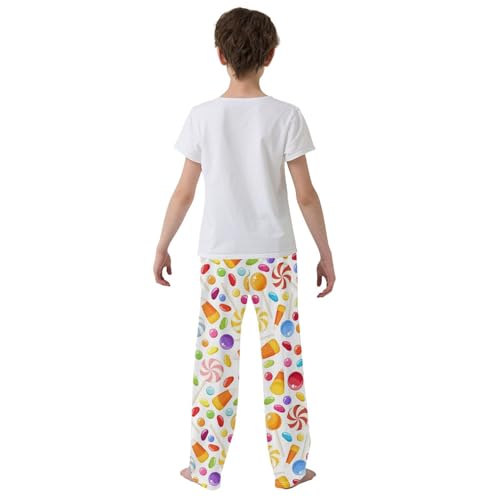 Colorful Candy Lollipop Boys Long Pants Soft Trousers Elastic Waist Kids Lounge Bottoms with Pockets S-XL3