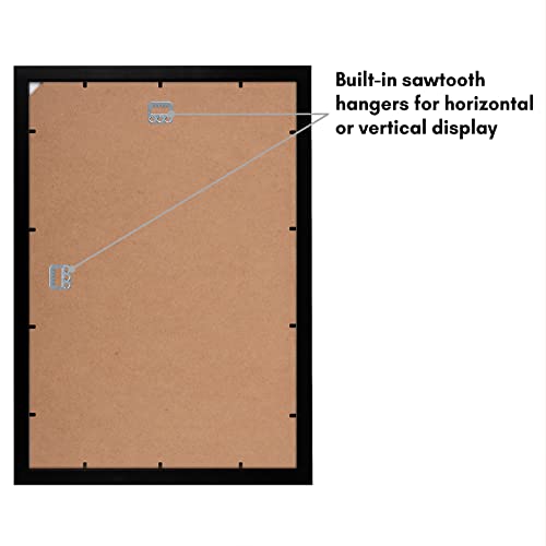Image of Americanflat 13x19 Picture Frame with Shatter-Resistant Glass - Set of 2 - Signature Collection - Gallery-Style Frames Made of Engineered Wood - Picture Frames for Wall Display - Black