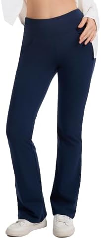 SAFORT Damen Capri/ 74cm/ 79cm/ 84cm/ 89cm Yogahose Baumwolle Jazzpants Damen Bootcut Hose Sporthose lang mit Taschen Flared Leg
