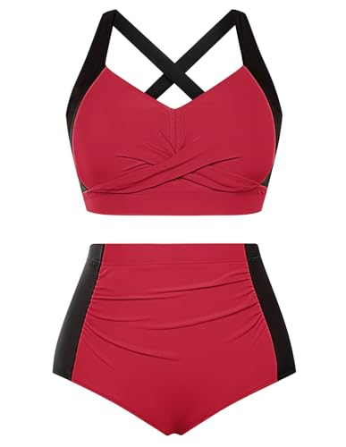 Hanna Nikole Ruched Tummy Control Bikini Set