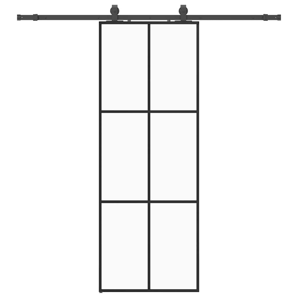Porta scorrevole con guarnizione, porta in vetro ESG, 76 x 205 cm