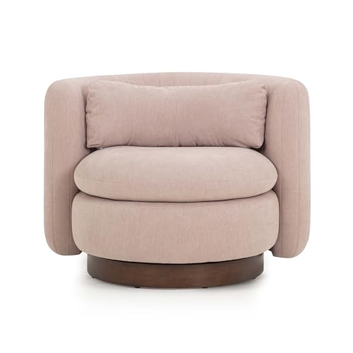 Sillón Giratorio Chenille Rosa miniatura 5
