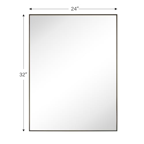 Image of TEHOME Oil Rubbed Bronze Bathroom Vanity Mirror with Squared Corners, 24x32'' Dark Bronze Rectangle Stainless Steel Metal Framed Mirror for Bathroom