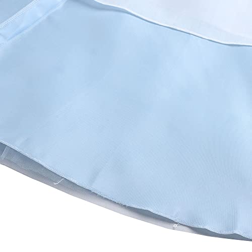 Image of Hopscotch Girls Polyester Embroidered Gown in Blue Color