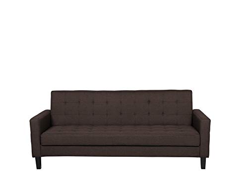 Preisvergleich Produktbild Beliani Eleganter 3-Sitzer Schlaffunktion klassisches Design Dunkelbraun Vehkoo