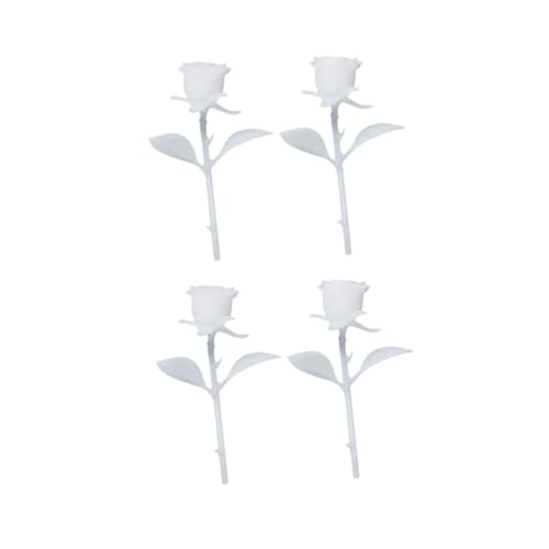 Didiseaon 4pcs DIY Handmade Miniature Rose Ornaments Crystal Model Creative Home Decor Accessories for Crafting and Cottagecore Decoration