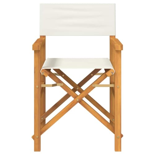 Chaise pliante de directeur en teck lot de 2 sièges crème gris