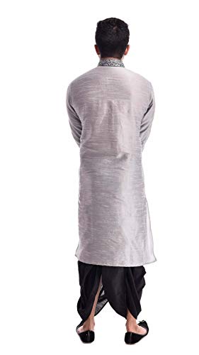 Kurta de seda masculina con dhoti cómodo sin arrugas para eventos 2