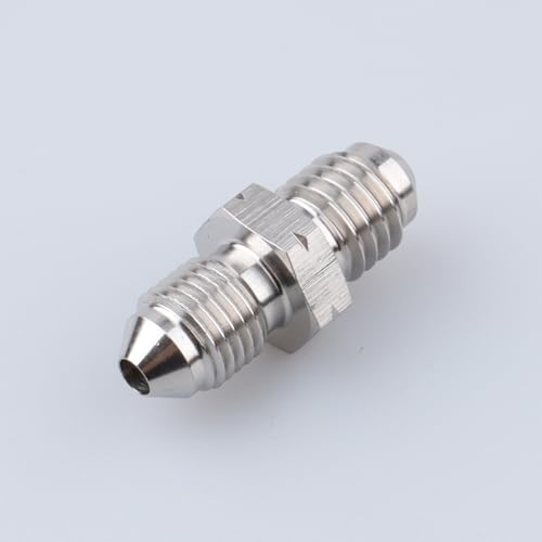 Image of AC PERFORMANCE Stainless Steel Brake Fitting Adapter -3 AN 3 /8 x 24 Male Flare to M10 x 1.5 Metric Flare Hose Fitting