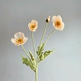 FVFIJH 4-köpfiger künstlicher Blumenstrauß, Kunstblumen für Heimdekoration, Gartenpartys, Hochzeitsdekoration, DIY-Zubehör – Champagner