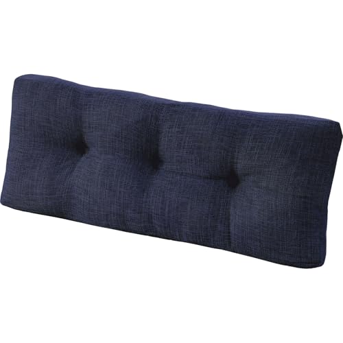 downluxe Indoor Bench Cushion for Indoor Furniture, Non-Slip Tufted Overstuffed Textured Foam Bench Seat Cushion, 36" X 14" X 4", Navy, 1 Pack