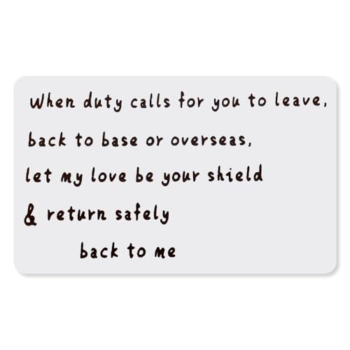 Military Deployment Gifts Wallet Card for Military Boyfriend Husband Navy Long Distance Gifts for Marine Air Force Romantic Anniversary Present for Army Fiance Coast Guard