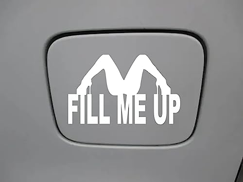 Image of Fill Me Up Sticker Car Fuel Tank Cap Decal Funny Window Bumper Decal Sticker Suitable for Cars, Trucks (White)