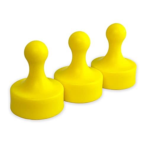 Glassboard Studio Neodym-Magnete in Bauerform, 3 Gelb