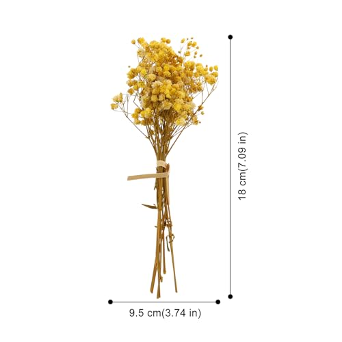 3 Ramilletes de Flores Secas de Aliento de Bebé Amarillo miniatura 5