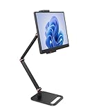 ZVOIYKM Portable Monitor Stand for Desk, Extra Tall Adjustable Tablet Holder (Max 40cm-17 Height), Aluminum 360° Swivel Arm Mount for 6-17" Screens, Fits 12.9 inch iPad Pro & Portable Displays