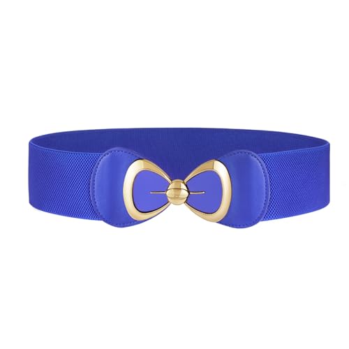 SUOSDEY Women Elastic Wide Waist Belt for Dress Stretch Waist Belt with Bow Buckle
