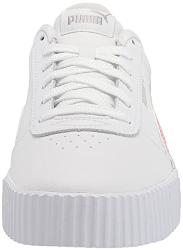 Image of PUMA Women's Carina Sneaker, White White Silver, 8
