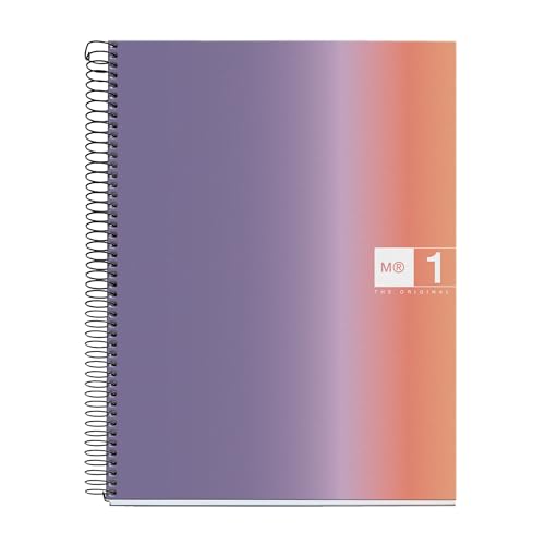 Miquelrius - Taccuino A4, Griglia 5 mm, Quaderno a spirale con copertina rigida in cartone plastificato, Blocchi appunti con 80 fogli microperforati 90 g/m², Spirale metallica, Provence