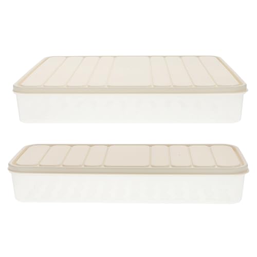 iplusmile 2 piezas Caja Transparente para Frigorífico Organizador Plástico Plano con Tapa Hermética Almacenamiento Seguro y Duradero para Alimentos Frescos y Secos Resistente y Apilable