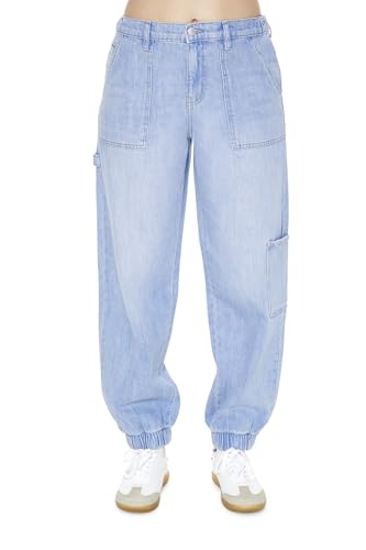 Forever 21 Womens Denim Utility Cargo Joggers2