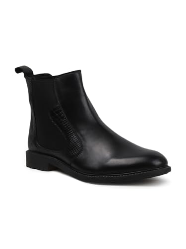 Image of Carlton London Men's Premium Leather Slip-On Solid Chelsea Boots