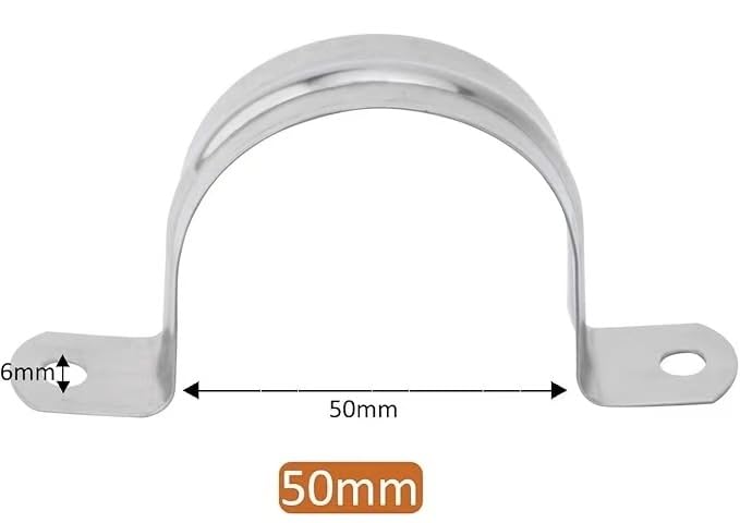 10Pcs M50?2 Inch) Stainless Steel Conduit Clamps, Two Hole Strap U Bracket Rigid Pipe Strap Metal U Clamp Conduit Strap Tension Clips U-tube Clamp Heavy Duty