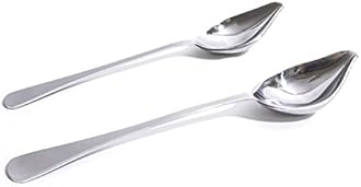 Professional Culinary Saucier Decorating Spoons 2-piece Plating Kit for Precision Drawing with Sauces Stainless Tapered Spouts