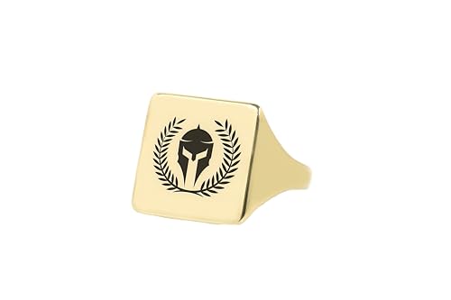 Bague chevalière Gladiator en or avec gravure sur mesure pour homme d'affaires