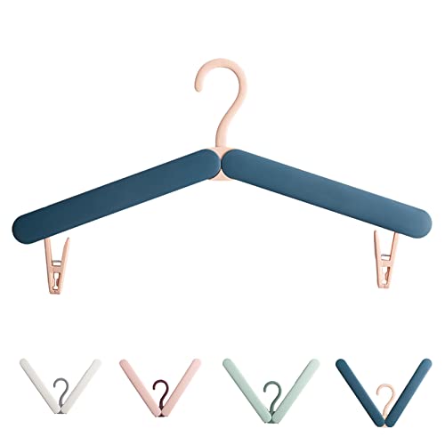 LaaSong 旅行折りたたみハンガー 携帯ハンガー 折り畳み式 携帯用 衣類ハンガー 洗濯 物干し 便利 軽量 省スペース 出張 商務 アウトドア (青)