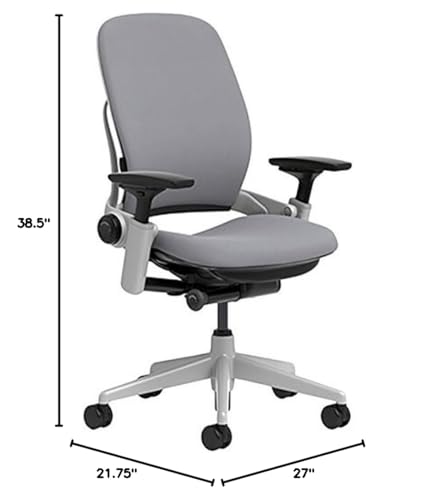Image of Steelcase Leap Chair with Platinum Base & Hard Floor Caster, Grey