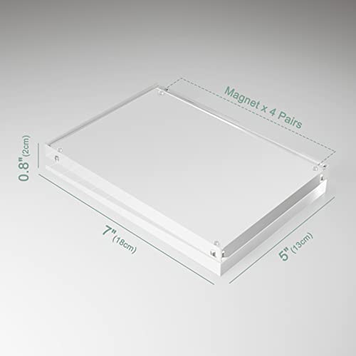 Acrylic Photo Frame 5X7 Inches 1 Pack Free Standing Desktop Double Sided 22Mm Thickness Magnetic Clear Lucite Frame Premium 2 Sided Acrylic Picture Frames Display With Magnetic Desktop Display Gifts Ideal #TOP3
