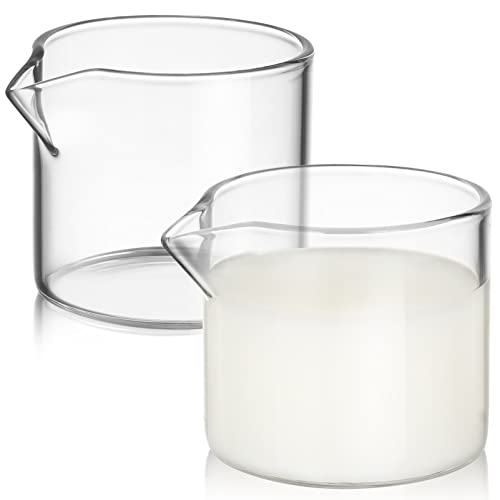 Ciieeo Small Glass Milk Jug 4Oz Mini Milk Pitcher for Coffee Cream and Sauce Clear Glass Cup Ideal for Home Cafe Use