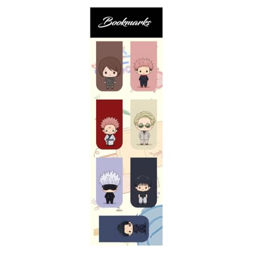 Image of Zesta Magnetic Bookmark | Aesthetic Book Mark for Reading | Cute Anime Bookmarks for Kids, Students | Book Accessories for Novels, Gifts for Readers (Jijut Su Kai Sen, Medium (9X2.5 Cms))
