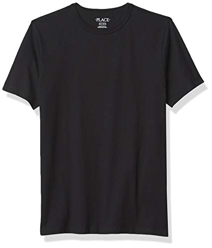 The Children's Place Boys' Uniform Basic Layering Tee, Black, XXL (16)