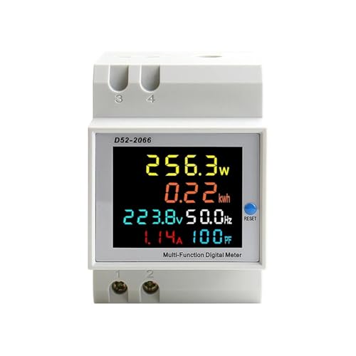 Monitor de CA carril DIN con pantalla 6 en 1 para control total de voltaje y consumo kWh