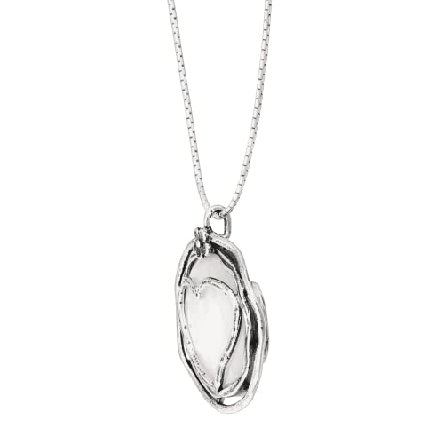 Silpada 'Lighthearted' Natural Mother-of-Pearl Heart Pendant Necklace in Sterling Silver, 18" + 2"2