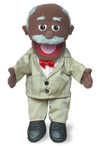 Marionnette à main Grandfather Pops noir 40 cm en tissu de qualité pour théâtre de marionnettes