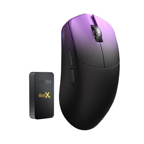 Image of Lamzu Maya X Wireless Gaming Mouse, Ultra Lightweight 47g, Optical Switch, Maximum 30000 DPI, Symmetrical, MCU Nordic 52840, Dust-Proof Encoder, PAW3950 Sensor(Larger Maya) (Purple)