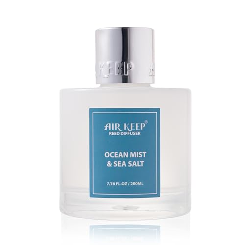Image of Airkeep Reed Diffuser Set /Ocean Mist&Sea Salt /6.76 fl oz(200ml) /1 Pack /Home & Office Decor Aromatherapy Diffuser Oil Gift Set