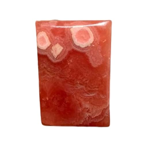 Cabochon en vrac de rhodochrosite naturelle 34x29x5mm, gemme rectangulaire d'exception